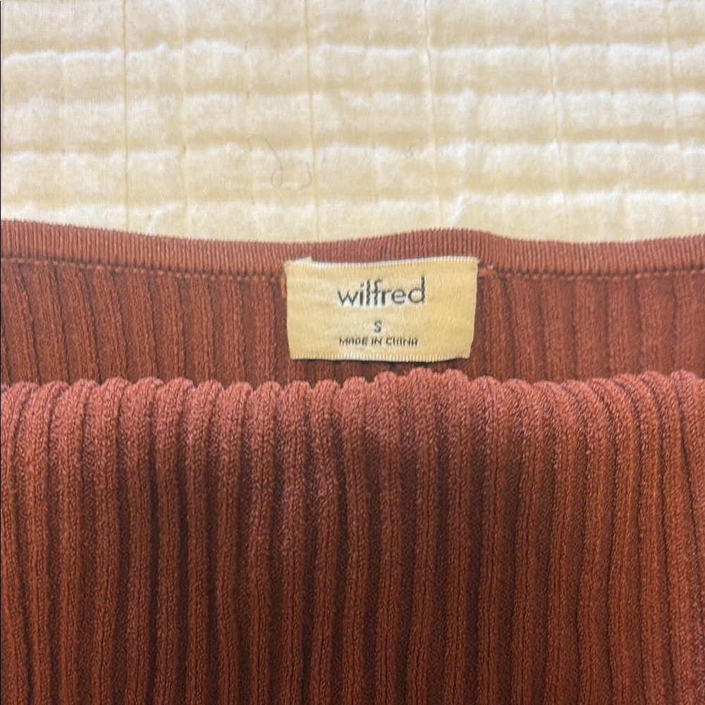 Wilfred Ribbed Strapless Bustier Top - Rust - Picture 2 of 5